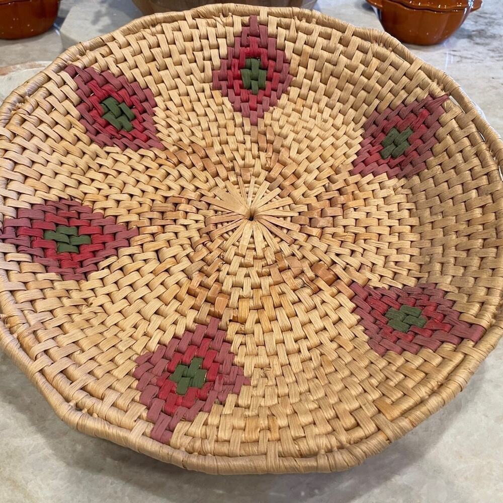 Basket woven SW style gathering basket colorful large native